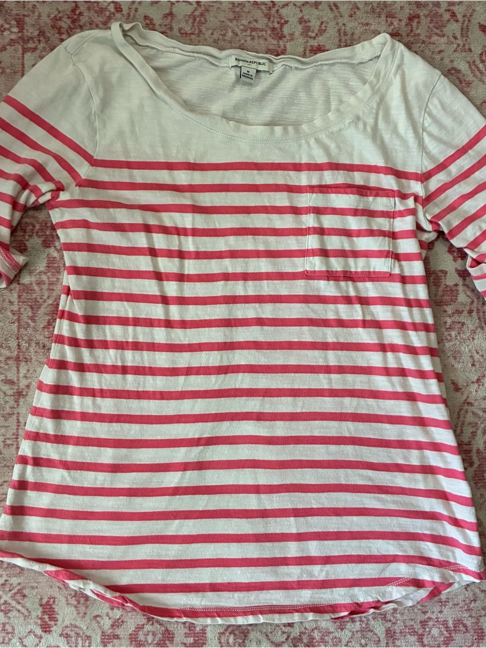 Banana Republic Pink and White Shirt